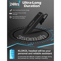 KLOKOL Bluetooth Headset 28Hrs Playtime Wireless Bluetooth Earpiece for Cell Phone Noise Canceling Car Business Earbud Headphone with Mic and Mute Compatible with iPhone Samsung Android