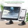 SHAWE Cell Phone Stand, Angle Height Adjustable Stable Desktop Tablet Stand, Foldable Sturdy Aluminum Metal Phone Holder Compatible with 3.5"-12.9" Mobile Phones and Tablets (Black)