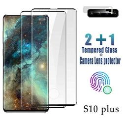 Glass Screen Protector for Samsung Galaxy S10 Plus, 9H Tempered Glass，Ultrasonic Fingerprint Compatible,3D Curved, HD Clear, Case Friendly Bubble-Free for Galaxy S10 Plus Screen Protector