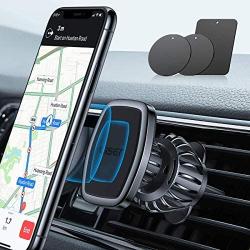 LISEN Phone Holder Car, [Upgraded Clip] Magnetic Phone Mount [6 Strong Magnets] Car Phone Mount [Case Friendly] iPhone Car Holder Car Mount for iPhone Compatible with All Smartphone and Tablets