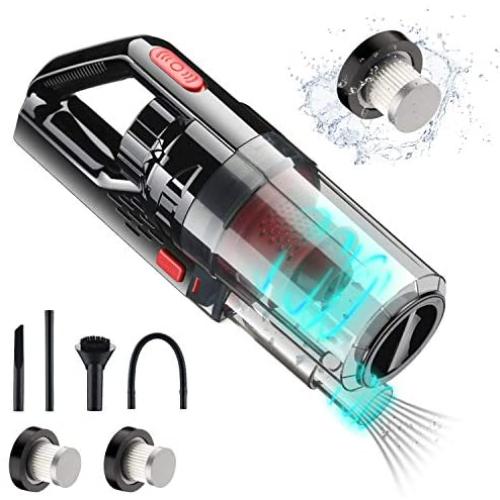 UNIWA Car Vacuum Cleaner 6000PA 150W DC12V Portable Handheld Low Noise Wet Dry Use for Quick Cleaning