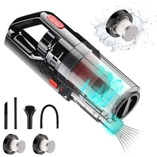 UNIWA Car Vacuum Cleaner 6000PA 150W DC12V Portable Handheld Low Noise Wet Dry Use for Quick Cleaning