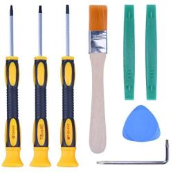 T6 T8H T9H T10H Screwdriver Tool Kit with Prying Tool and Cleaning Brush Repair for Microsoft Xbox One/Xbox 360 and Sony PlayStation PS3 PS4 Controller