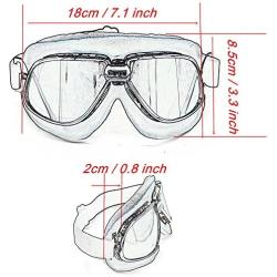 evomosa Motorcycle Goggles Vintage Pilot Style Cruiser Scooter Goggle Outdoor Sand Goggles Bike Racer Cruiser Touring Eyewear