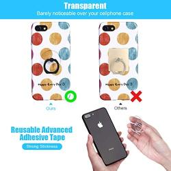 Transparent Phone Ring Cell Phone Ring Holder 360 Degree Rotation Round Finger Ring Stand Kickstand Compatible Most of Smartphones Set of 2 (Black)