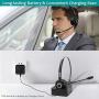 Trucker Bluetooth 5.0 Headset for Cell Phone, iDIGMALL Wireless Office Headphones w/Noise Cancelling Microphone, Charging Base, 17Hrs Talking Time for PC Skype Call Center, Mute ON/Off