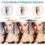NovoLido 10.2" LED Selfie Ring Light with Desktop Stand Adjustable & Phone Holder for Makeup/Live Stream/YouTube Video/Photography, 3 Color Modes & 10 Brightness, Bluetooth Remote, 360° Rotation