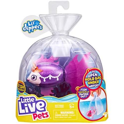 Little Live Pets Lil Dippers Fish - Magical Water Activated Unboxing and Interactive Feeding Experience - Seaqueen