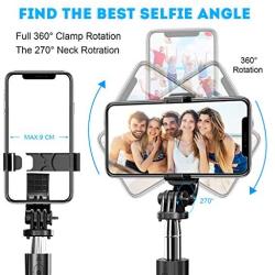 SYOSIN Selfie Stick Tripod, All in One 40 Inch Extendable Phone Tripod with Detachable Wireless Bluetooth Remote Adjustable Gopro DSLR Camera Tripod Compatible with iPhone 11/XS Max/XS/X Android Phone