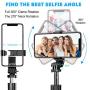 SYOSIN Selfie Stick Tripod, All in One 40 Inch Extendable Phone Tripod with Detachable Wireless Bluetooth Remote Adjustable Gopro DSLR Camera Tripod Compatible with iPhone 11/XS Max/XS/X Android Phone