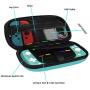 Case for Nintendo Switch Lite, Protective Hard Shell Travel Case with 18 Games, 4 SD Cards and Pouch for Nintendo Switch Joy-con and Other Accessories (Turquoise)