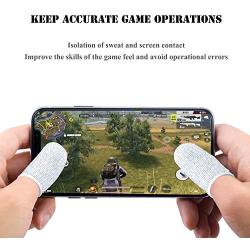 Newseego Mobile Game Controller Finger Sleeve Sets [6 Pack], Anti-Sweat Breathable Full Touch Screen Sensitive Shoot Aim Joysticks Finger Set for PUBG/Knives Out/Rules of Survival-White