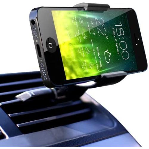 Koomus Air Vent Universal Smartphone Car Mount Holder Cradle for all iPhone and Android devices - Retail Packaging - Black