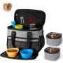 Unicreate Dog Travel Bag for Dog -Weekend Tote Organizer Bag for Dogs Travel-Incudes 1xDog Pet Travel Bag,2xDog Food Carrier Bag,2xPet Silicone Collapsible Bowls