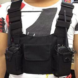 Lewong Universal Radio Chest Harness Bag Pocket Pack Holster  for Two Way Radio (Rescue Essentials)