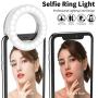 Meifigno Selfie Ring Light [3 Light Modes] [Rechargeable], Clip on Phone Camera LED Light, Adjustable Brightness Selfie Circle Light for iPhone X Xr Xs 7 8 Plus 11 12 Pro Max Android iPad Laptop