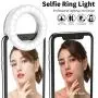 Meifigno Selfie Ring Light [3 Light Modes] [Rechargeable], Clip on Phone Camera LED Light, Adjustable Brightness Selfie Circle Light for iPhone X Xr Xs 7 8 Plus 11 12 Pro Max Android iPad Laptop