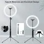Desktop LED Ring Light 10’’ with Adjustable Tripod Stand and Phone Holder, TBJSM Dimmable Selfie Ring Light for Makeup, TikTok, Live Streaming and YouTube Video Shooting