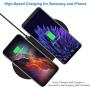 Dual Wireless Charger, COSOOS Qi Certified Fast Wireless Charging Pad Compatible for iPhone 11/11 Pro/11 Pro Max/Xs Max/XR/X/8, Galaxy S20/S10/Note 10, AirPods Pro/2, Glaxy Buds+(NO AC Adapter)