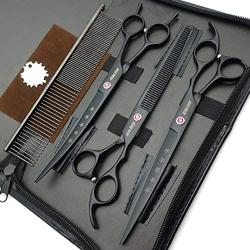 Kingstar Professional Pet Grooming Scissors Set Straight Scissors Thinning Scissors Curved Scissors with Comb case Comb