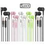 Earbuds Headphones with Microphone 5 Pack,Earbuds Wired Stereo Earphones in-Ear Headphones Bass Earbuds, Compatible with iPhone and Android Smartphones,iPod,iPad, MP3 Players,Fits All 3.5mm Interface