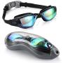 Aegend Swim Goggles, Swimming Goggles No Leaking Anti Fog UV Protection Triathlon Swim Goggles with Free Protection Case for Adult Men Women Youth Kids Child, Multi-Choice