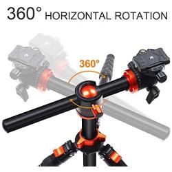 K&F Concept TM2515T1 Professional 67 inch Camera Tripod Horizontal Aluminium Tripods Portable Monopod with 360 Degree Ball Head Quick Release Plate for Canon Nikon Sony DSLR Cameras