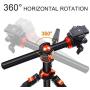 K&F Concept TM2515T1 Professional 67 inch Camera Tripod Horizontal Aluminium Tripods Portable Monopod with 360 Degree Ball Head Quick Release Plate for Canon Nikon Sony DSLR Cameras