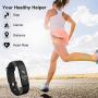 Ginsy Fitness Tracker, Fitness Watch Heart Rate Monitor Waterproof Bluetooth Pedometer Wristband Sleep Monitor Smart Watch iOS Android Smart Phone