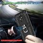LG Stylo 5 Case, LG Stylo 5 Plus Case, LG Stylo 5V Case with Tempered Glass Screen Protector [2Pack], Jshru Military Grade Protective Phone Case with Ring Car Mount Kickstand for LG Stylo 5X Black