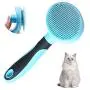 Cat Brush for Shedding, Slicker Pet Grooming Brush for Cat and Small Medium Dog, Self Cleaning Slicker Brush (Blue)