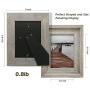 Eosglac Rustic 5x7 Picture Frame, Solid Wood with Glass Front, Wall Mounting or Tabletop, Handmade, Weathered Grey