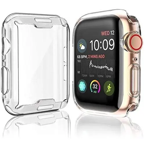 [2-Pack] Julk Case for Apple Watch Series 5 / Series 4 Screen Protector 44mm, 2019 New iWatch Overall Protective Case TPU HD Clear Ultra-Thin Cover for Series 5/4 (44mm)