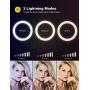 10 Selfie Ring Light 67 Tripod Stand - Lamicall LED Circle Halo Light with Cell Phone Holder for Live Stream/Makeup/YouTube Video Recording/Photography, ARO De Luz Compatible with All iPhones