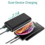 Portable Charger, 5V/2.1A 20000mAh Dual USB Power Bank External Battery Backup Pack, Compatible with iPhone 11/Xs/XR/X/8/7/6S/6 and More Android Smartphones