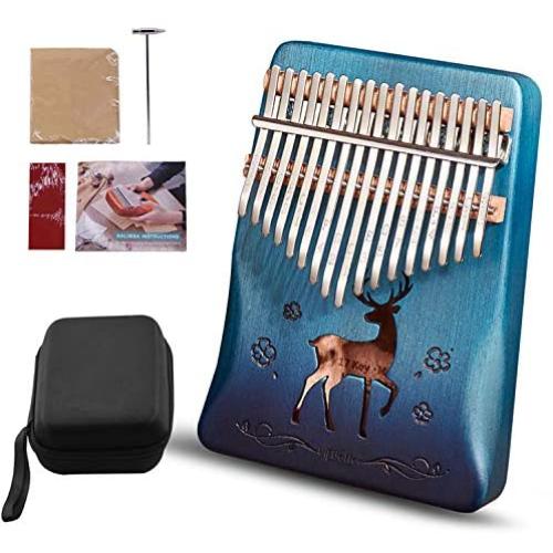 Kalimba Thumb Piano 17 Keys Thumb Piano Portable Mbira Finger Piano Gifts with Storage Bag and Tuning Hammer for Kids and Adults Beginners