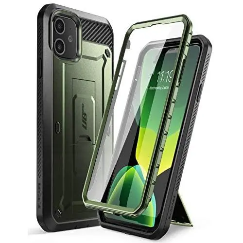 SUPCASE Unicorn Beetle Pro Series Case Designed for iPhone 11 6.1 Inch (2019 Release), Built-in Screen Protector Full-Body Rugged Holster Case (Green)