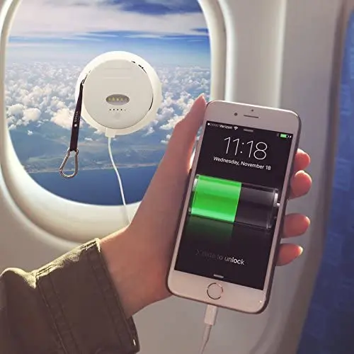 6000 mAh Solar Powered Phone Charger - External Battery Pack with Universal Charging Cable for Smartphones, Tablets by GreenLighting (White) 6000 mAh Solar Powered Phone Charger - External Battery Pack with Universal Charging Cable for Smartphones, Tablets by GreenLighting (White)