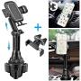 (2020 Upgraded 2 Holders) Cell Phone Cup Holder for Car with Air Vent Mount Ultimate Easy Clamp Hands-Free Cup Holder Phone for Car,Adjustable Telescopic Arm Cup Phone Cradle Car Mount for All Phones