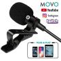 Movo PM10 Lavalier Microphone and Lapel Microphone for iPhone, iPad, Android, and Other Smartphones - Easy Clip on Microphone Perfect for Recording a Podcast, Vlog, Interview, YouTube