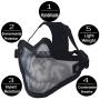 Anyoupin Airsoft Mask and Goggles Set Adjustable Metal Steel Mesh Half Face Mask with Ultra-Violet Protective Outdoor Glasses Goggles for Paintball Shooting Cosplay War Game Anyoupin Airsoft Mask and Goggles Set Adjustable Metal Steel Mesh Half Face Mask with Ultra-Violet Protective Outdoor Glasses Goggles for Paintball Shooting Cosplay War Game