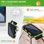Solar Charger 20000mAh YOESOID Portable Solar Power Bank Outdoor Waterproof Camping External Backup Battery Pack with Dual USB Ports 2 LED Light Carabiner and Compass, Compatible Most Smart Phones Solar Charger 20000mAh YOESOID Portable Solar Power Bank Outdoor Waterproof Camping External Backup Battery Pack with Dual USB Ports 2 LED Light Carabiner and Compass, Compatible Most Smart Phones