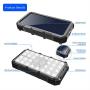 Solar Power Bank 26000mAh, Solar Charger with 28 LEDs, Type-c(in & Out) + Wireless Charging + 3 USB Output for Camping & Travelling, External Backup Battery Pack with Output of 3A for iPhone/Androi