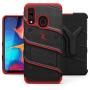 ZIZO Bolt Series for Samsung Galaxy A20 Case | Heavy-Duty Military-Grade Drop Protection w/Kickstand Included Belt Clip Holster Tempered Glass Lanyard Galaxy A50 - Black/Red