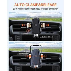 TORRAS Wireless Car Charger Mount for iPhone, 3-in-1 Automatic Clamping Air Vent Car Phone Holder Charger&Qi Fast Charging Compatible iPhone se/11/11 Pro/11Pro Max/Xs MAX/XS/XR/8, Samsung S20/S10, etc