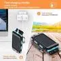 Solar Charger, 20000mAh Portable Outdoor Waterproof Solar Power Bank, Camping External Backup Battery Pack Dual 5V USB Ports Output, 2 Led Light Flashlight with Compass (Blue) Solar Charger, 20000mAh Portable Outdoor Waterproof Solar Power Bank, Camping External Backup Battery Pack Dual 5V USB Ports Output, 2 Led Light Flashlight with Compass (Blue)