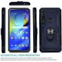 CasemartUSA Phone Case for [Motorola Moto G Power (XT2041)], [Ring Series][Navy Blue] Full Rotating Metal Ring Cover with Kickstand (Tracfone, Straight Talk, Simple Mobile, Consumer Cellular)