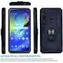 CasemartUSA Phone Case for [Motorola Moto G Power (XT2041)], [Ring Series][Navy Blue] Full Rotating Metal Ring Cover with Kickstand (Tracfone, Straight Talk, Simple Mobile, Consumer Cellular)