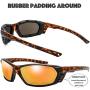 Motorcycle Riding Glasses Padded Frame Lens Block 100% UVB for Outdoor Activity Sport