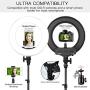 SAMTIAN LED Ring Light 14 Inches Outer YouTube Light 180 Dimmable LED Lighting Kit with 2M Light Stand, Cradle Head, Phone Holder for Video Shooting, YouTube, TikTok, Portraiture, Makeup